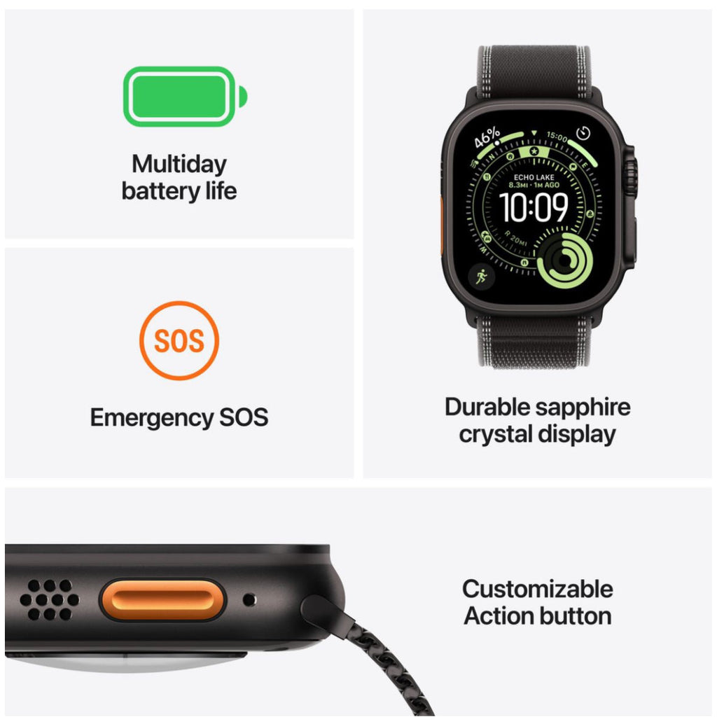 Apple Watch Ultra 3 GPS+Cell 49mm, Nat Titanium Cs, Light Blu Alpine Loop