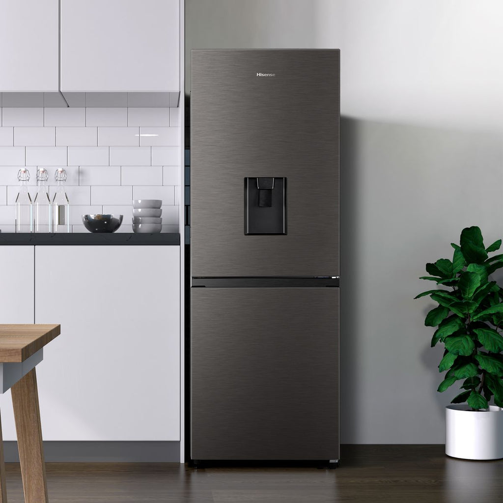 Hisense 222L Bottom Freezer Fridge with Water Dispenser -Titanium Inox