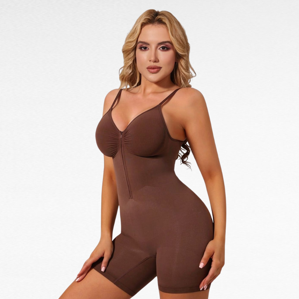 Zip-Front Shaping Bodysuit