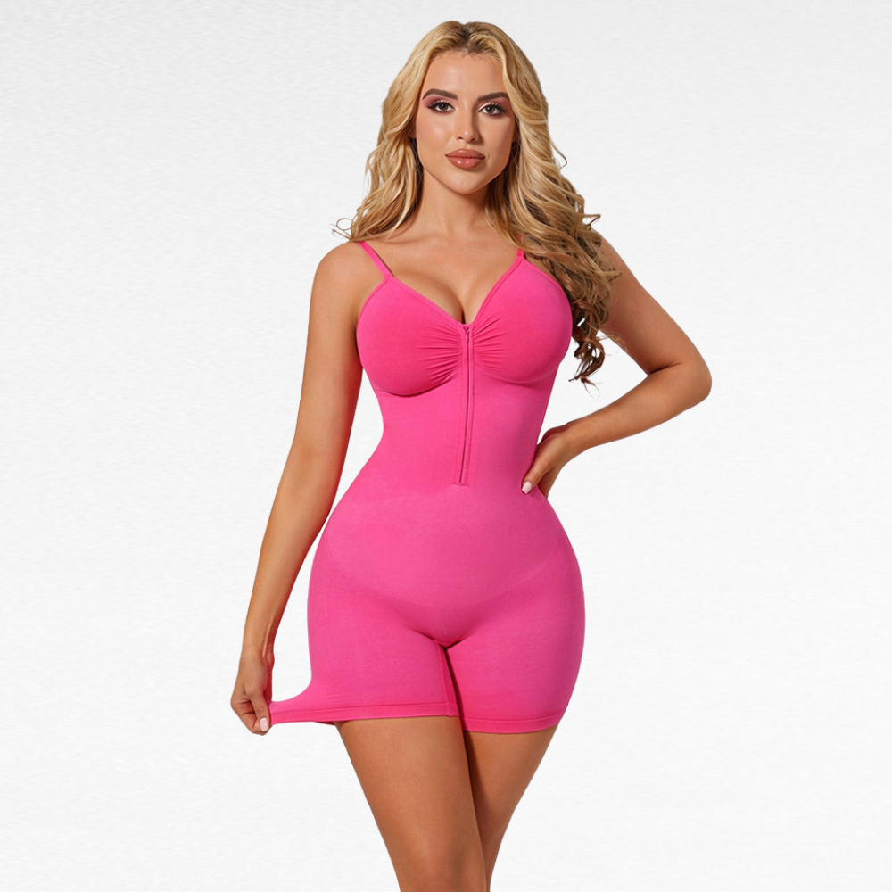 Zip-Front Shaping Bodysuit